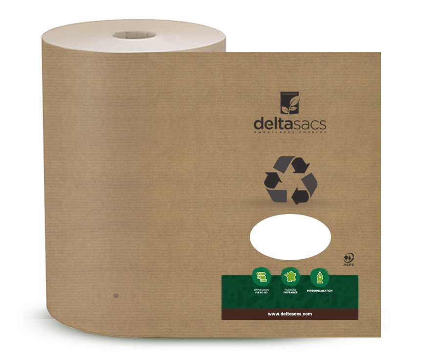 Bobine personnalisée recyclable par Deltasacs France, spécialiste en emballage souple
