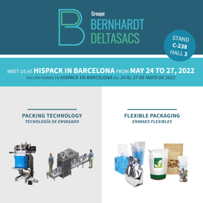 Bernhardt Deltasacs group will be present at the Hispack exhibition 2022 in Barcelona