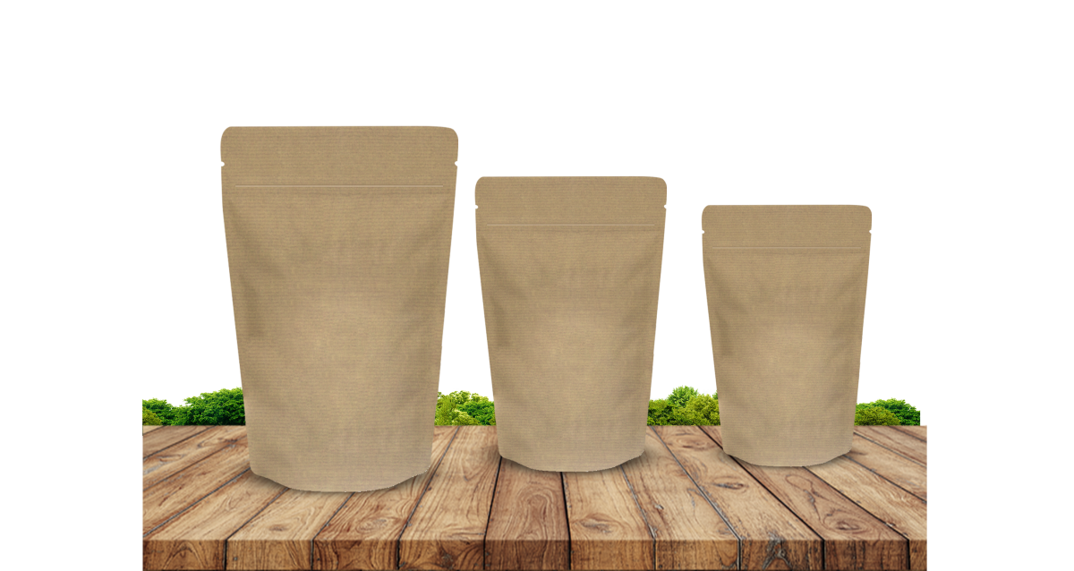 Kraft stand-up pouch made from compostable materials