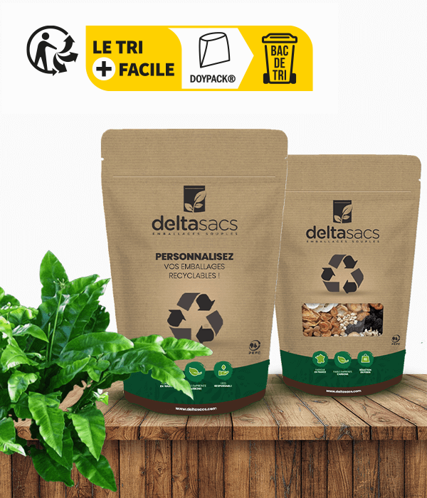 Doypack® kraft film recyclable avec ou sans fenêtre - Deltasacs France