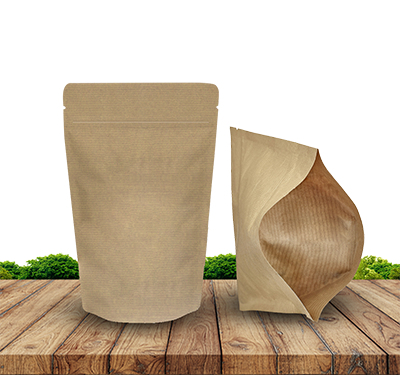 Doypack® réalisé à partir de matériaux compostables, par Deltasacs spécialiste en emballages souples alimentaires ou non