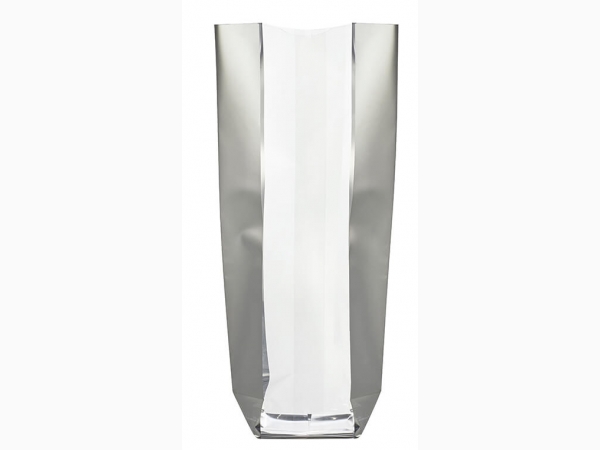 Metallic hard-bottom bag - Larges Bandes Argent