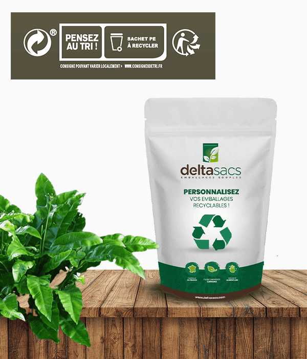 For your packaging, choose recyclable mono-material stand-up pouch by Deltasacs France For your packaging, choose recyclable mono-material stand-up pouch by Deltasacs France