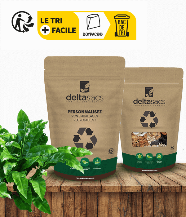 Doypack® kraft film recyclable avec ou sans fenêtre - Deltasacs France Doypack® kraft film recyclable avec ou sans fenêtre - Deltasacs France