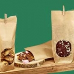 Recyclable hard-bottom bag - Window kraft hard bottom bag