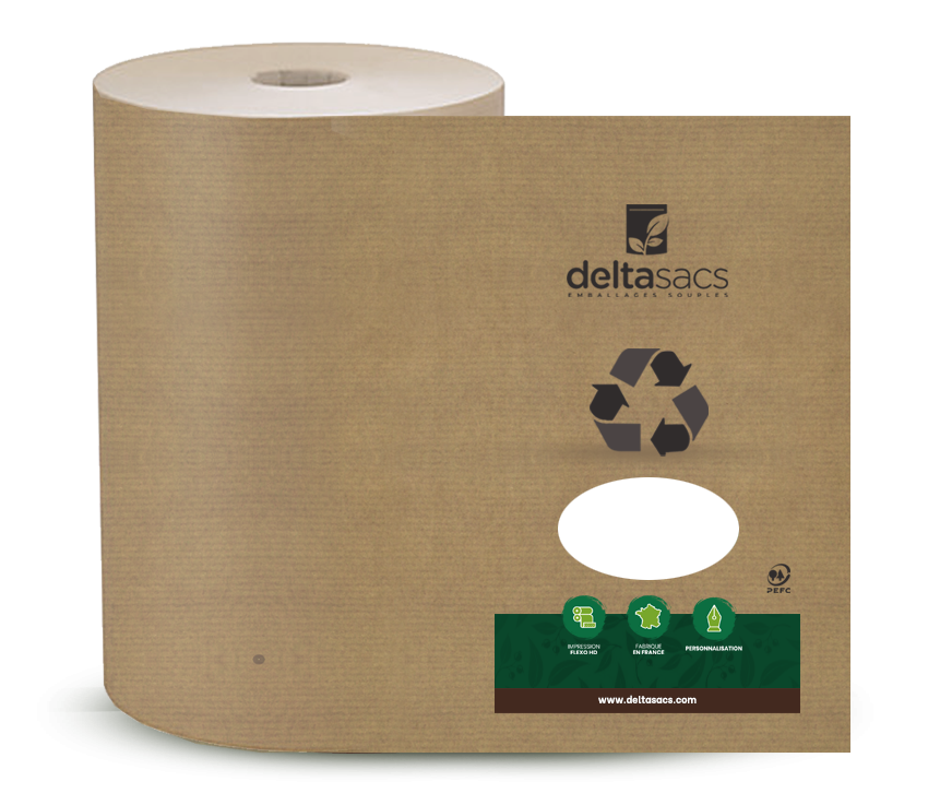 Bobine personnalisée recyclable par Deltasacs France, spécialiste en emballage souple Bobine personnalisée recyclable par Deltasacs France, spécialiste en emballage souple